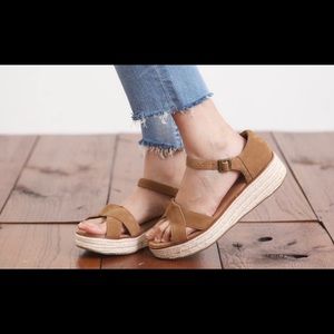 Suede platform wedges